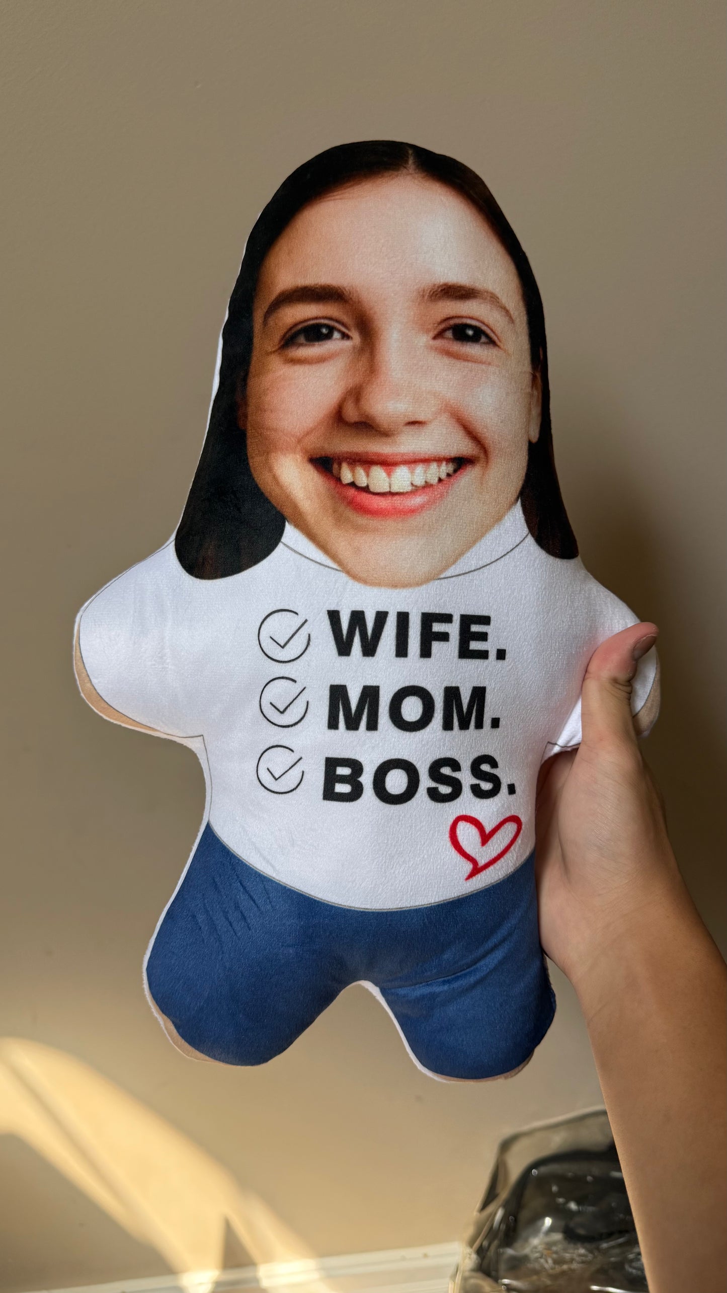Custom Wife, Mom, Boss Face Plush