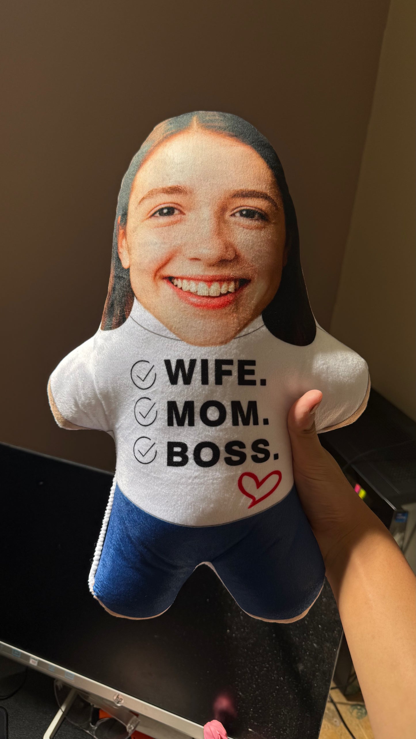 Custom Wife, Mom, Boss Face Plush