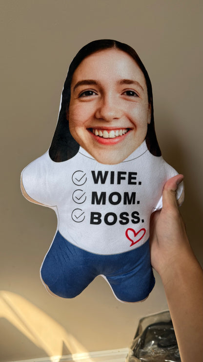 Custom Wife, Mom, Boss Face Plush